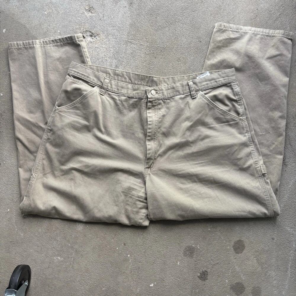 Wrangler Men's XL Khaki Pants W40 L30 Cargo Pockets Carpenter Utility Workwear